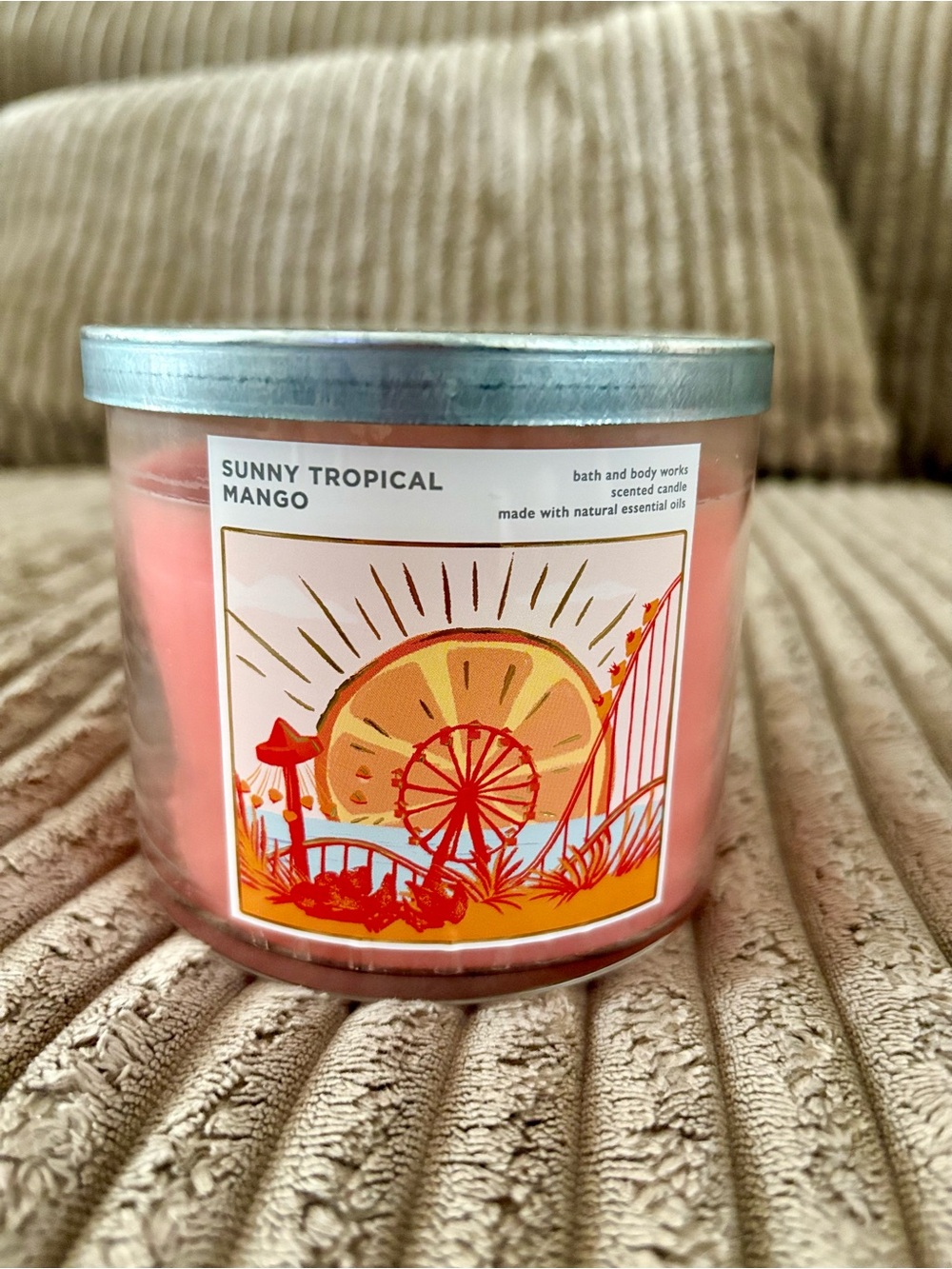 Bath & Body Works Pink Sunny Tropical Mango Scented Candle